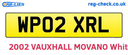WP02XRL are the vehicle registration plates.