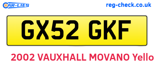 GX52GKF are the vehicle registration plates.