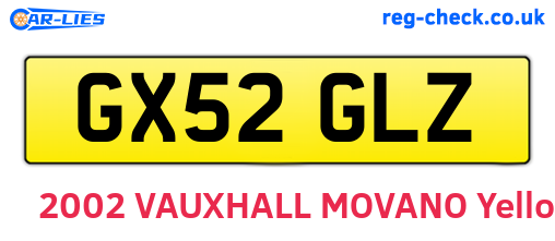GX52GLZ are the vehicle registration plates.