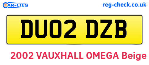 DU02DZB are the vehicle registration plates.