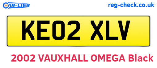 KE02XLV are the vehicle registration plates.
