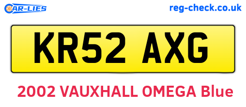 KR52AXG are the vehicle registration plates.