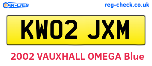 KW02JXM are the vehicle registration plates.