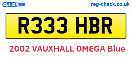R333HBR are the vehicle registration plates.