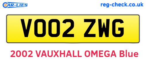 VO02ZWG are the vehicle registration plates.
