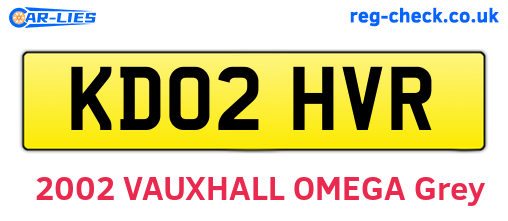 KD02HVR are the vehicle registration plates.