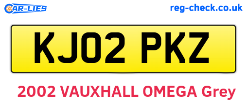 KJ02PKZ are the vehicle registration plates.