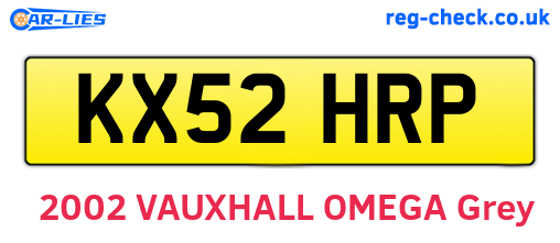 KX52HRP are the vehicle registration plates.