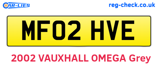 MF02HVE are the vehicle registration plates.