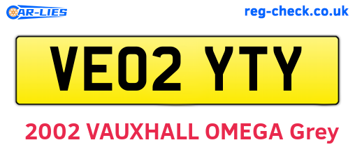 VE02YTY are the vehicle registration plates.