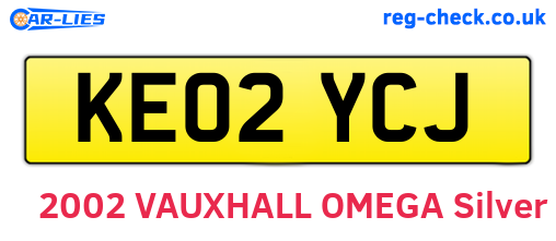 KE02YCJ are the vehicle registration plates.