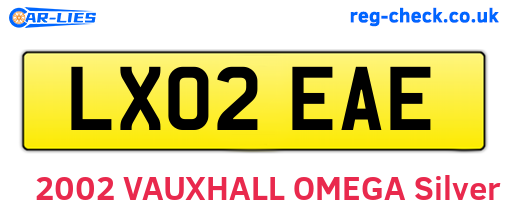 LX02EAE are the vehicle registration plates.