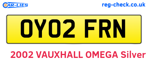 OY02FRN are the vehicle registration plates.