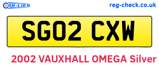 SG02CXW are the vehicle registration plates.