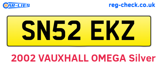 SN52EKZ are the vehicle registration plates.