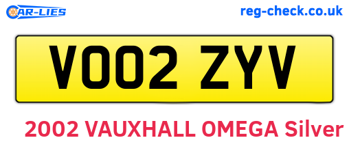 VO02ZYV are the vehicle registration plates.