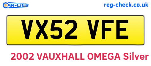 VX52VFE are the vehicle registration plates.