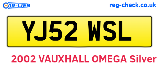 YJ52WSL are the vehicle registration plates.