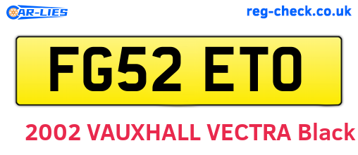 FG52ETO are the vehicle registration plates.