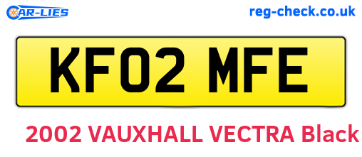 KF02MFE are the vehicle registration plates.