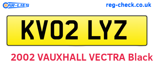 KV02LYZ are the vehicle registration plates.