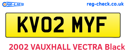 KV02MYF are the vehicle registration plates.