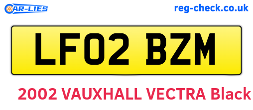 LF02BZM are the vehicle registration plates.