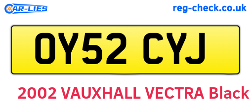 OY52CYJ are the vehicle registration plates.