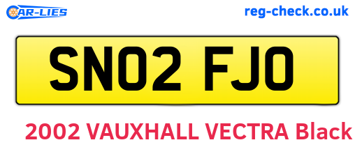 SN02FJO are the vehicle registration plates.