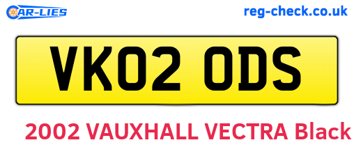 VK02ODS are the vehicle registration plates.