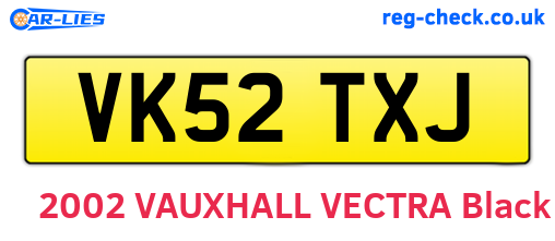 VK52TXJ are the vehicle registration plates.