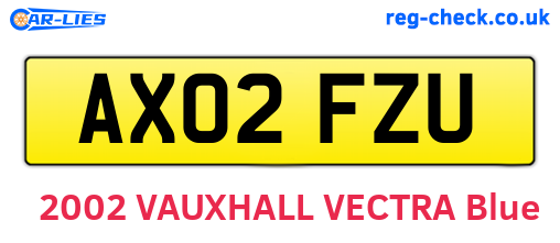 AX02FZU are the vehicle registration plates.