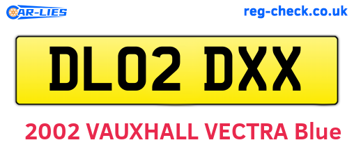 DL02DXX are the vehicle registration plates.