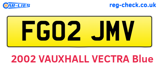 FG02JMV are the vehicle registration plates.