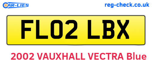 FL02LBX are the vehicle registration plates.