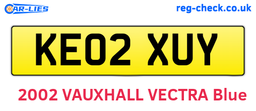KE02XUY are the vehicle registration plates.