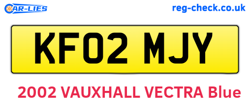 KF02MJY are the vehicle registration plates.