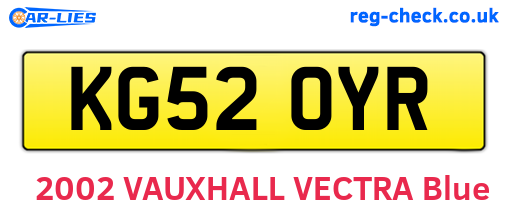 KG52OYR are the vehicle registration plates.