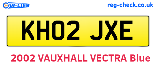 KH02JXE are the vehicle registration plates.