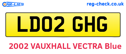 LD02GHG are the vehicle registration plates.