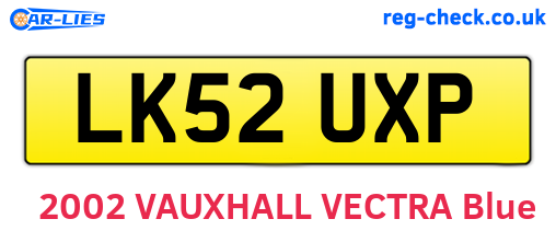 LK52UXP are the vehicle registration plates.
