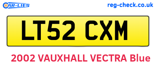 LT52CXM are the vehicle registration plates.
