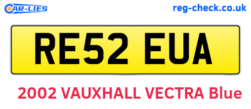 RE52EUA are the vehicle registration plates.
