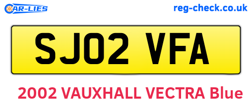 SJ02VFA are the vehicle registration plates.