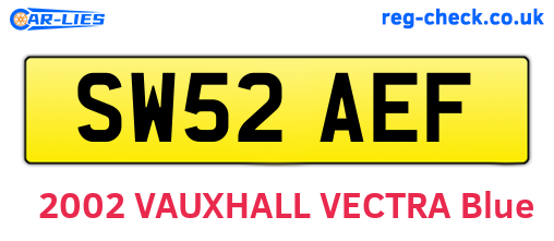 SW52AEF are the vehicle registration plates.