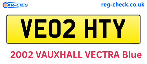 VE02HTY are the vehicle registration plates.