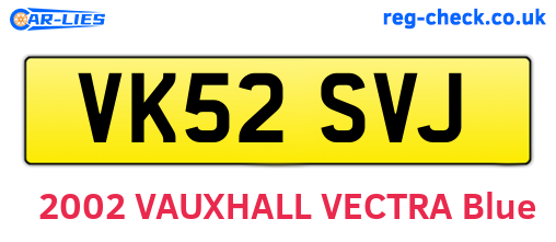 VK52SVJ are the vehicle registration plates.