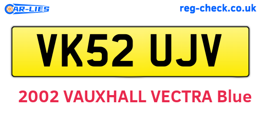 VK52UJV are the vehicle registration plates.