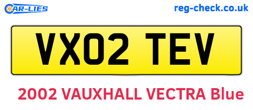 VX02TEV are the vehicle registration plates.
