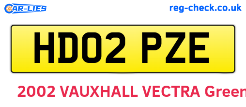 HD02PZE are the vehicle registration plates.